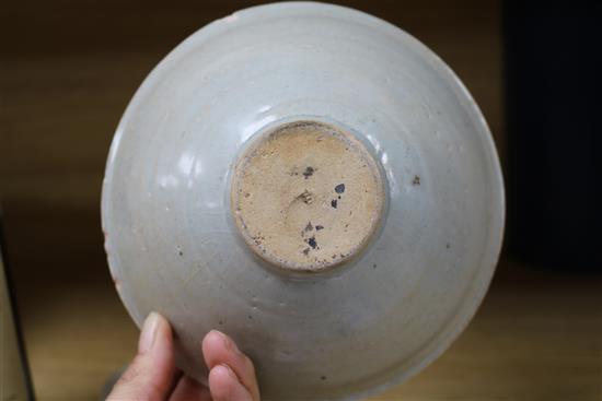 A Chinese Song Qingbai bowl and a Ding type bowl 17cm diam
